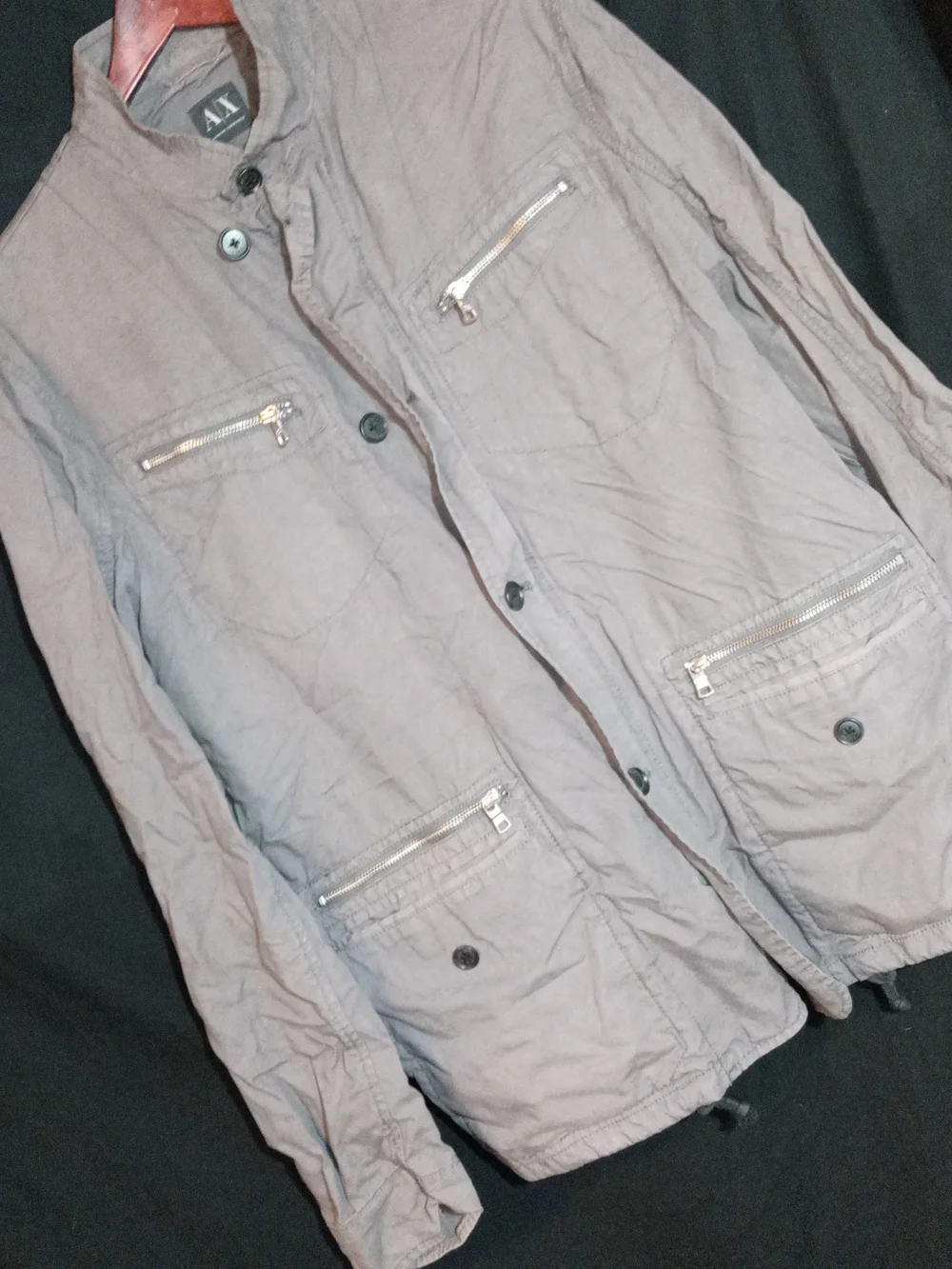 Armani Exchange Men's Military Field Jacket in Light Gray
